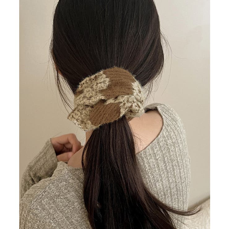韓国風ヘアゴム ふわふわニットシュシュ 大人かわいいまとめ髪ゴム | SUNSHINE CLOSET | 詳細画像11 