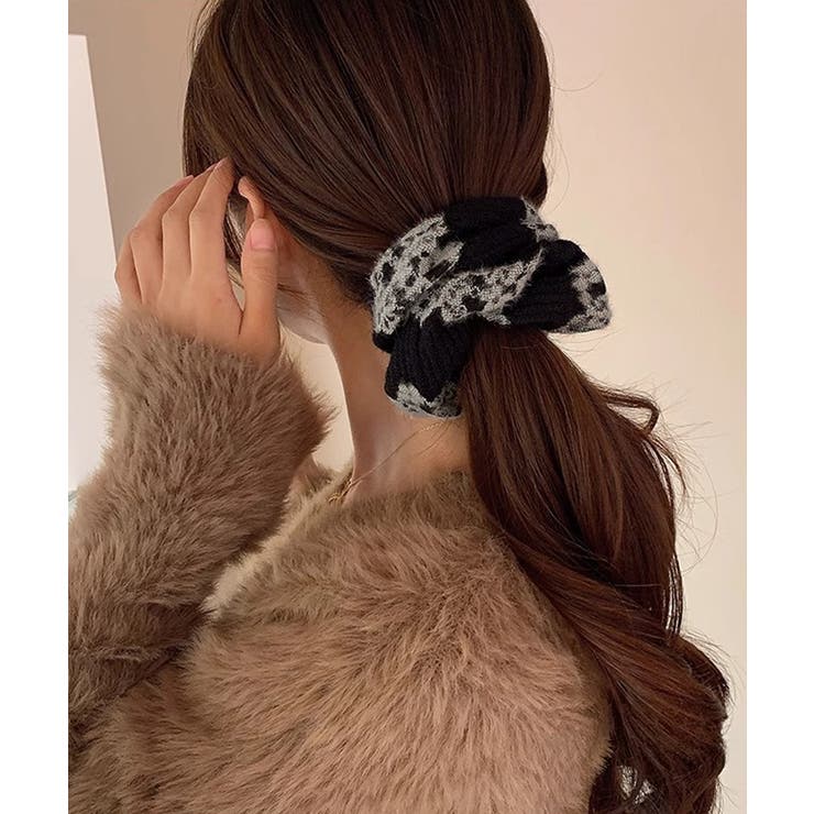 韓国風ヘアゴム ふわふわニットシュシュ 大人かわいいまとめ髪ゴム | SUNSHINE CLOSET | 詳細画像2 
