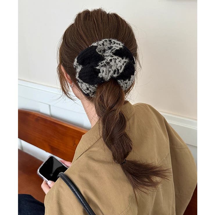 韓国風ヘアゴム ふわふわニットシュシュ 大人かわいいまとめ髪ゴム | SUNSHINE CLOSET | 詳細画像4 