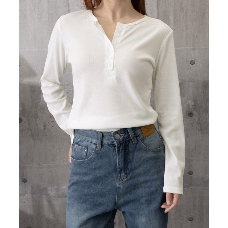 ハーフボタンカットソー長袖タイトtシャツ | SUNSHINE CLOSET | 詳細画像17 