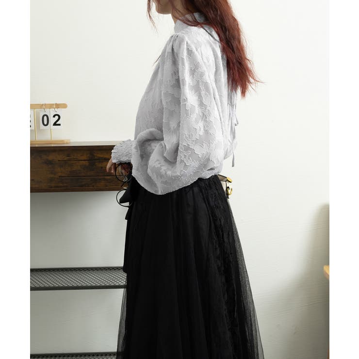 シアーブラウス バルーンスリーブ 韓国風 | SUNSHINE CLOSET | 詳細画像4 