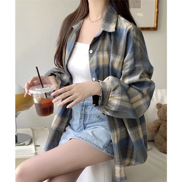 レディースチェックシャツブラウスレトロ風 | SUNSHINE CLOSET | 詳細画像13 