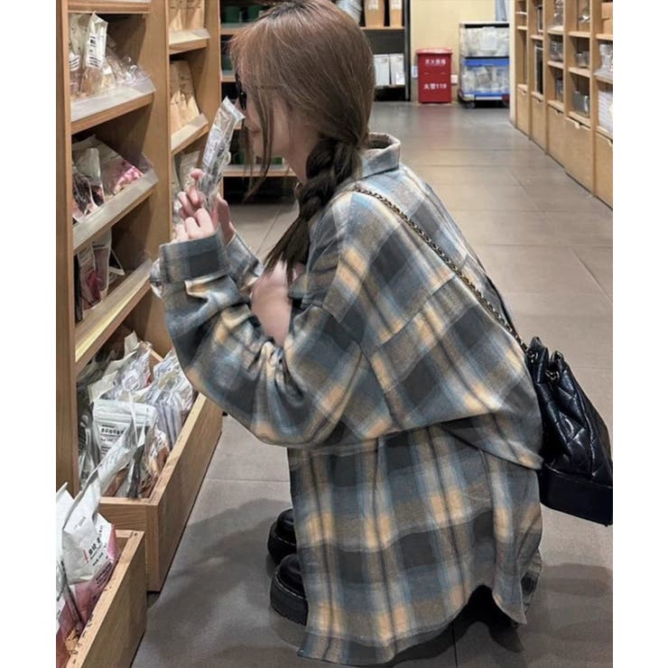レディースチェックシャツブラウスレトロ風 | SUNSHINE CLOSET | 詳細画像14 