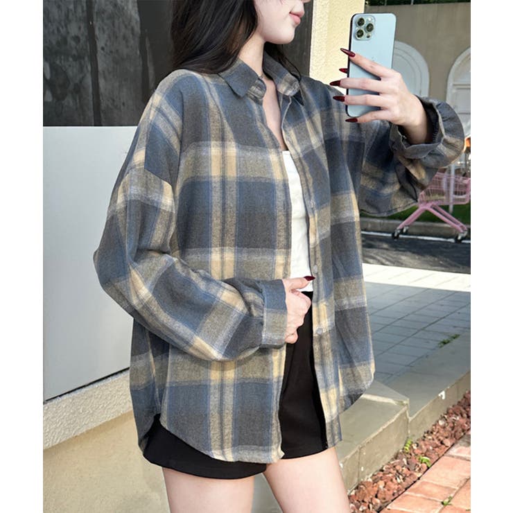 レディースチェックシャツブラウスレトロ風 | SUNSHINE CLOSET | 詳細画像16 