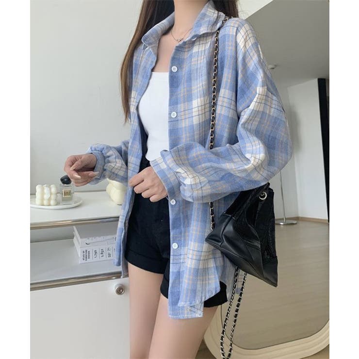 レディースチェックシャツブラウスレトロ風 | SUNSHINE CLOSET | 詳細画像19 