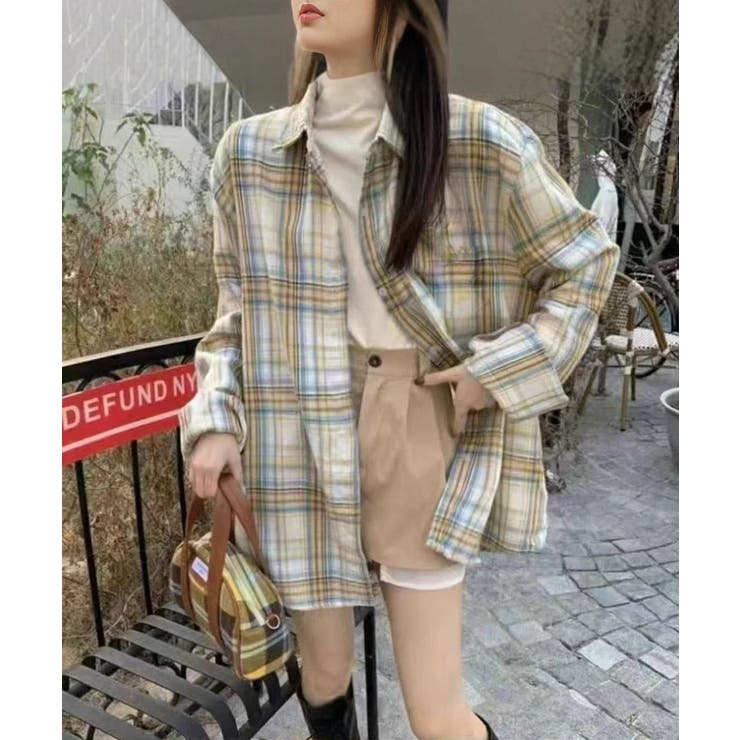 レディースチェックシャツブラウスレトロ風 | SUNSHINE CLOSET | 詳細画像21 