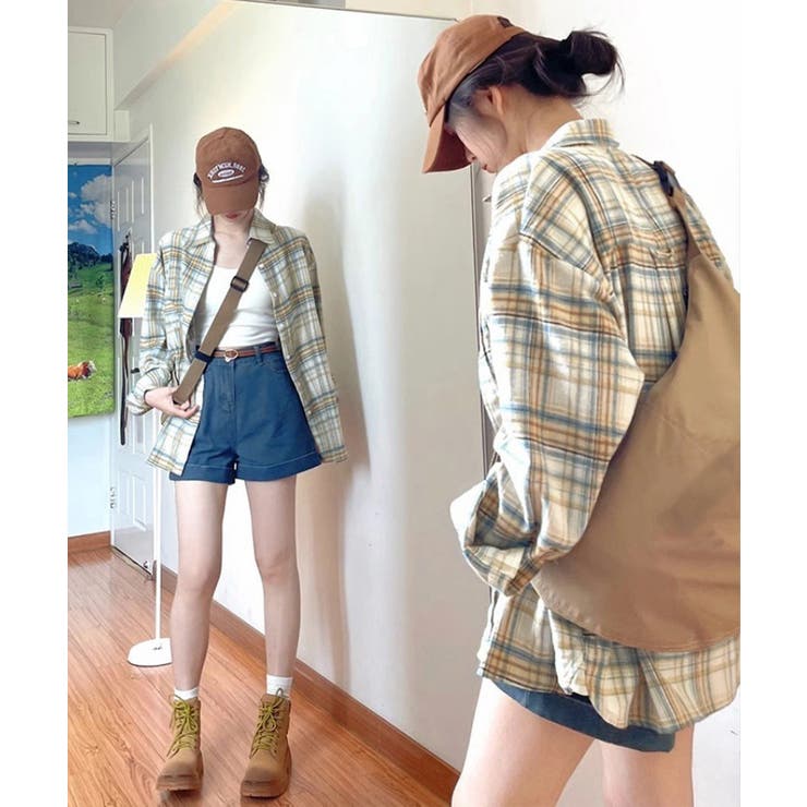 レディースチェックシャツブラウスレトロ風 | SUNSHINE CLOSET | 詳細画像23 