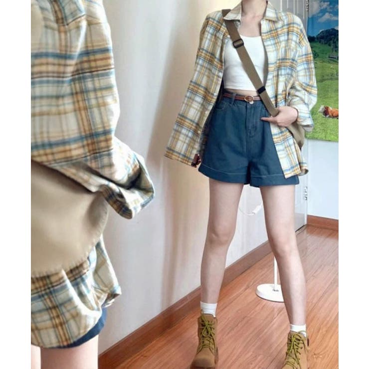 レディースチェックシャツブラウスレトロ風 | SUNSHINE CLOSET | 詳細画像24 