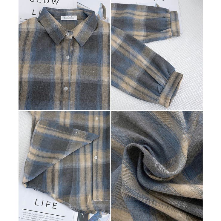 レディースチェックシャツブラウスレトロ風 | SUNSHINE CLOSET | 詳細画像32 