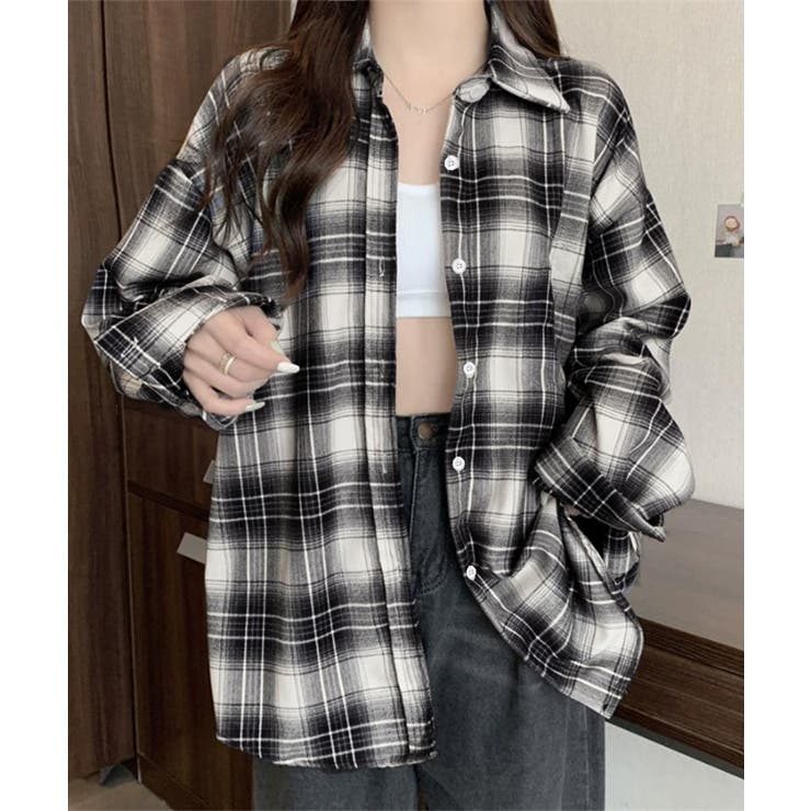 レディースチェックシャツブラウスレトロ風 | SUNSHINE CLOSET | 詳細画像4 