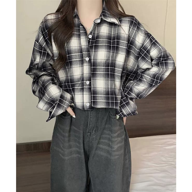 レディースチェックシャツブラウスレトロ風 | SUNSHINE CLOSET | 詳細画像5 