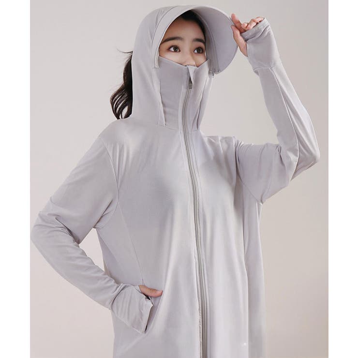 レディース 紫外線対策カーディガン冷感 顔ガード付きジップアップ | SUNSHINE CLOSET | 詳細画像6 