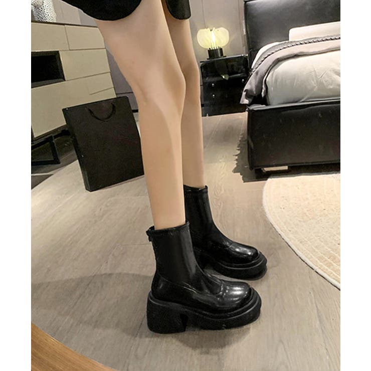 PUレザーショートブーツ バックジッパー | SUNSHINE CLOSET | 詳細画像10 