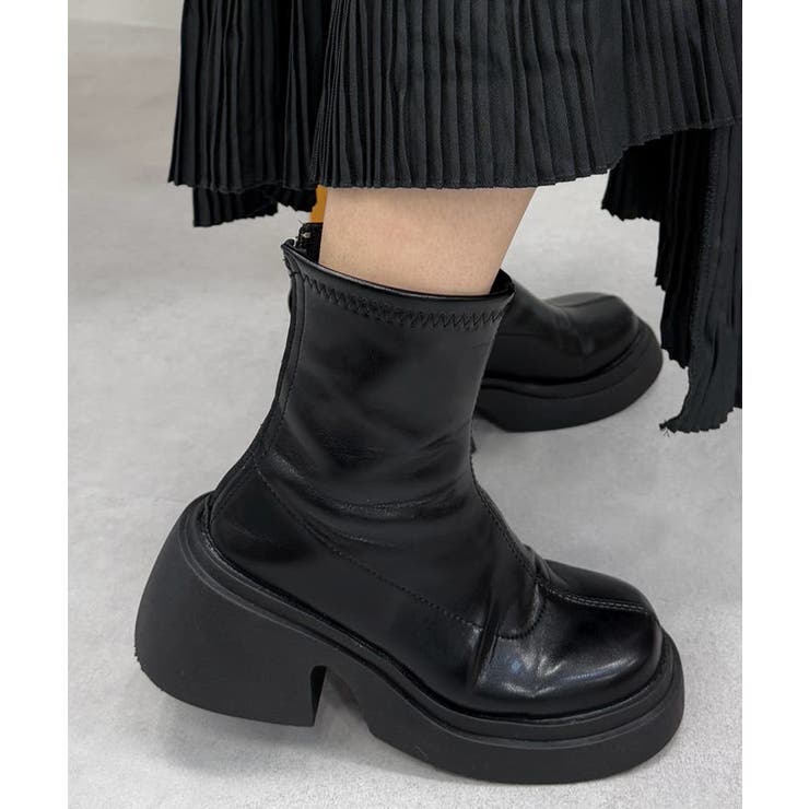 PUレザーショートブーツ バックジッパー | SUNSHINE CLOSET | 詳細画像11 