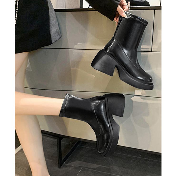 PUレザーショートブーツ バックジッパー | SUNSHINE CLOSET | 詳細画像6 