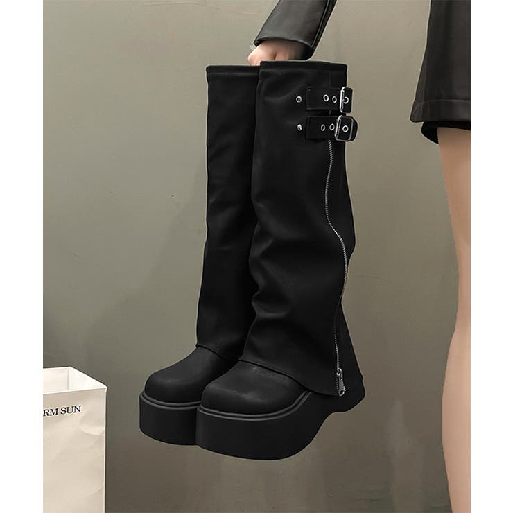 Rady 美品 チェーンロングブーツ Lサイズ ブラック Rady - rady チェーンロングブーツ ブラック Lサイズ 大人気 即