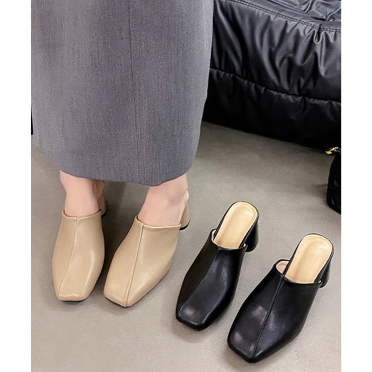 ヒール パンプス SALE】Vカットブロックヒールパンプス/641309
