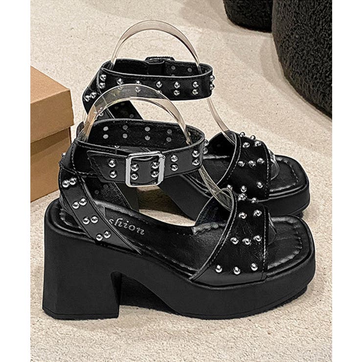 スタッズ 厚底サンダル チャンキーヒール | SUNSHINE CLOSET | 詳細画像18 