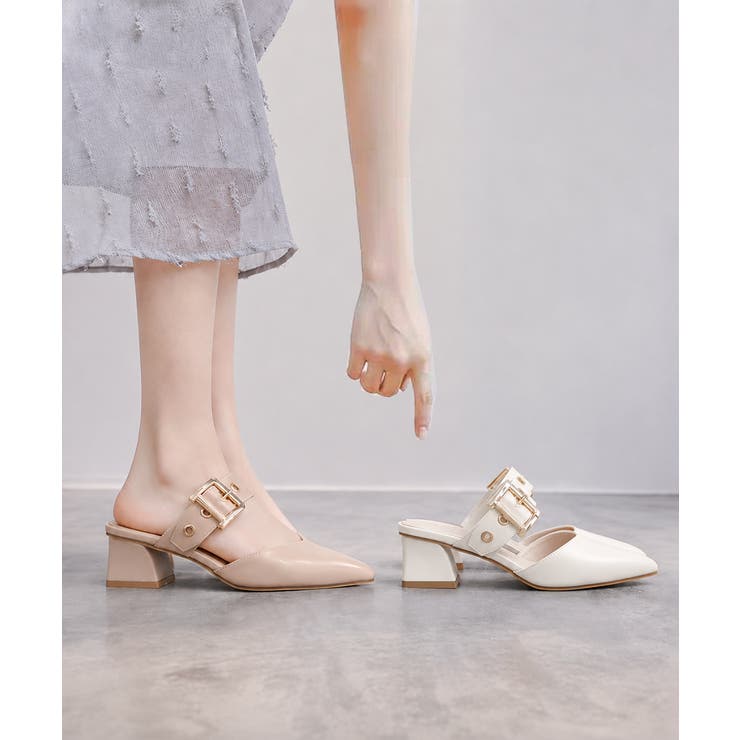 歩きやすい バックルベルト付き ミュールサンダル痛くない | SUNSHINE CLOSET | 詳細画像13 