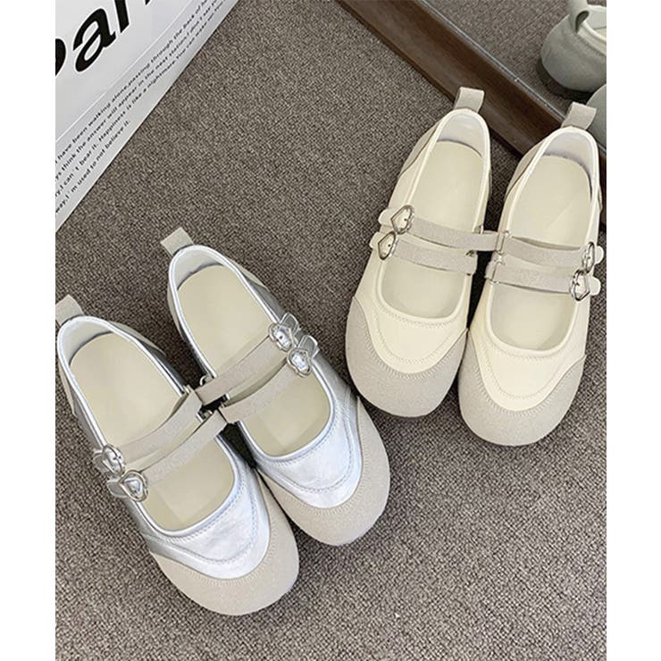レディースバレエコアスニーカー メタリック異素材切替パンプス ハートバックル | SUNSHINE CLOSET | 詳細画像19 