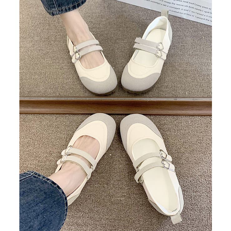 レディースバレエコアスニーカー メタリック異素材切替パンプス ハートバックル | SUNSHINE CLOSET | 詳細画像2 