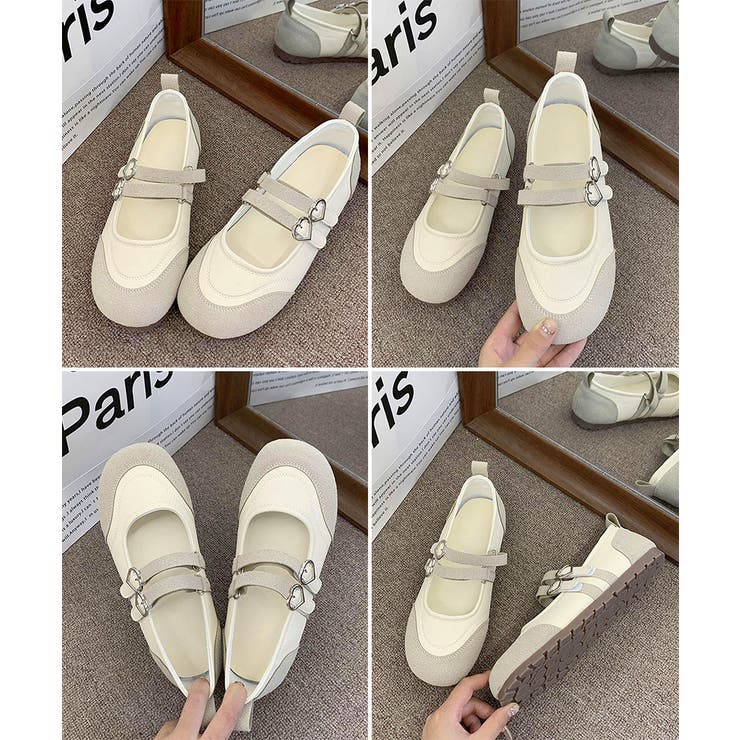 レディースバレエコアスニーカー メタリック異素材切替パンプス ハートバックル | SUNSHINE CLOSET | 詳細画像22 