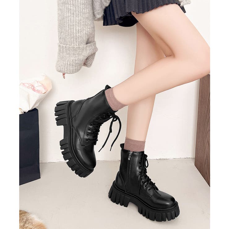 レディース レースアップブーツサイドジップ 歩きやすい冬靴痛くない | SUNSHINE CLOSET | 詳細画像7 