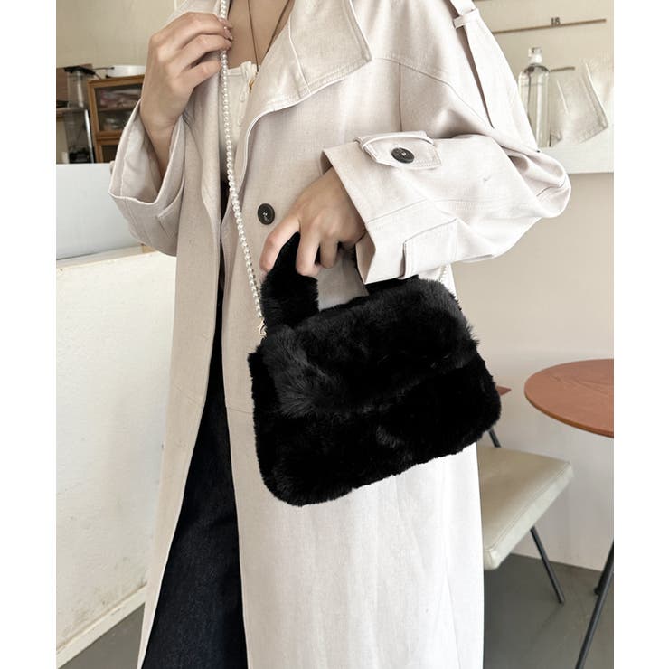 ファーショルダーバッグ パールチェーン鞄 | SUNSHINE CLOSET | 詳細画像10 