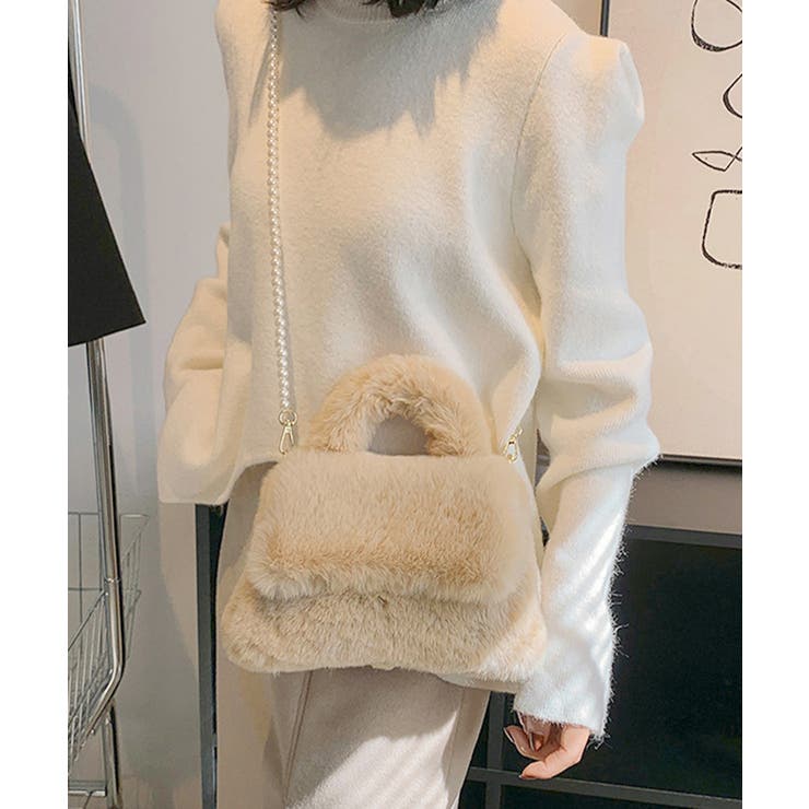 ファーショルダーバッグ パールチェーン鞄 | SUNSHINE CLOSET | 詳細画像13 