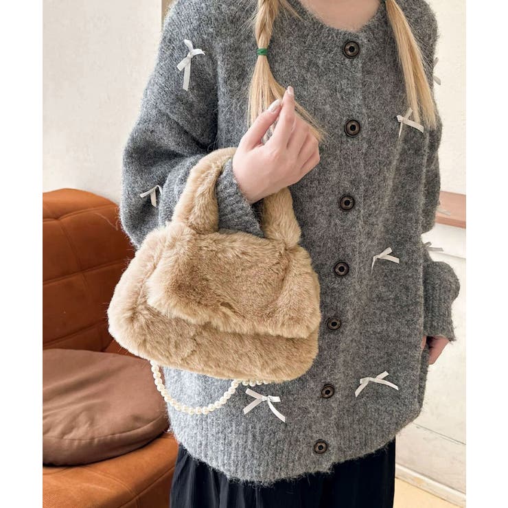 ファーショルダーバッグ パールチェーン鞄 | SUNSHINE CLOSET | 詳細画像15 