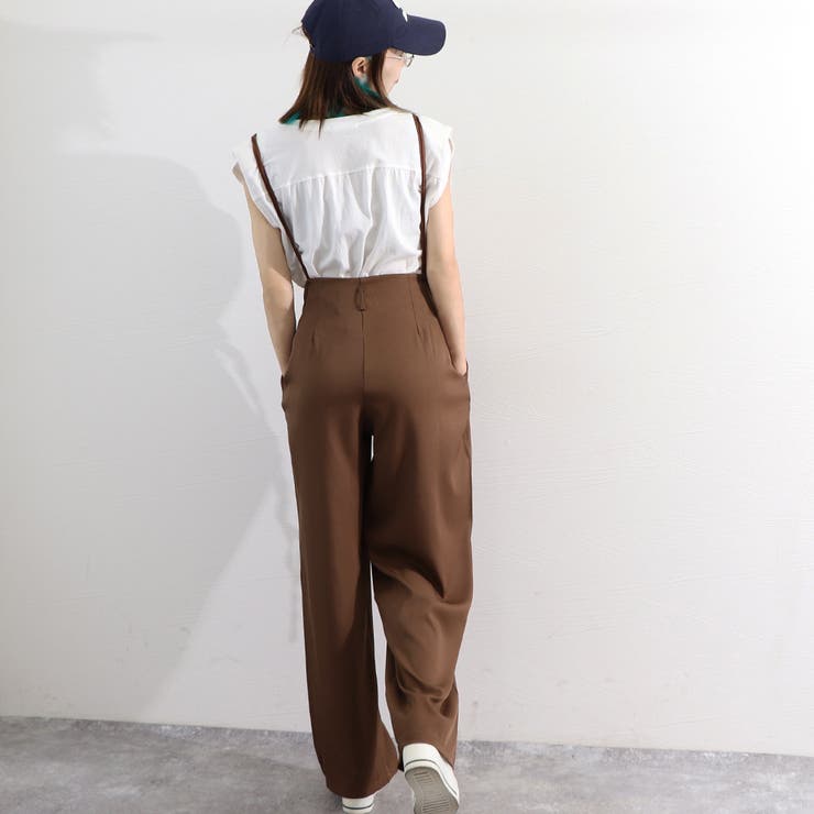サスペンダー付き ワイドパンツ 2WAY[品番：AGCW0004339]｜SUNSHINE