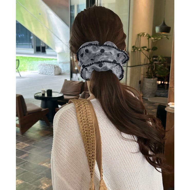 軽やかオーガンジーシュシュ フェミニンフリルまとめ髪 大人ガーリーヘアゴム韓国風… | SUNSHINE CLOSET | 詳細画像10 