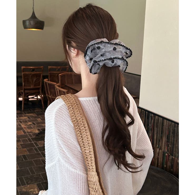 軽やかオーガンジーシュシュ フェミニンフリルまとめ髪 大人ガーリーヘアゴム韓国風… | SUNSHINE CLOSET | 詳細画像11 