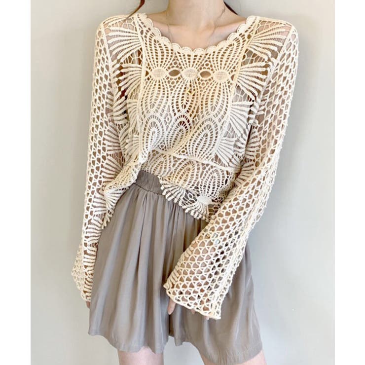 かぎ編みサマーニット 透かし編みトップス | SUNSHINE CLOSET | 詳細画像2 