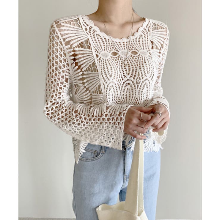 かぎ編みサマーニット 透かし編みトップス | SUNSHINE CLOSET | 詳細画像7 