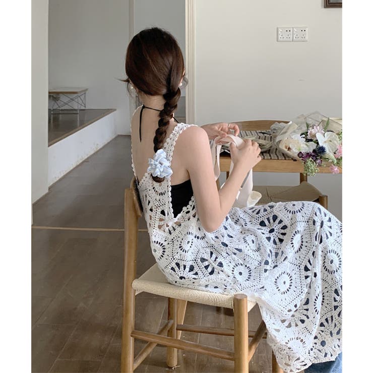 かぎ針編みボヘミアンワンピース カットワーク刺しゅうワンピ 春夏秋服 | SUNSHINE CLOSET | 詳細画像13 