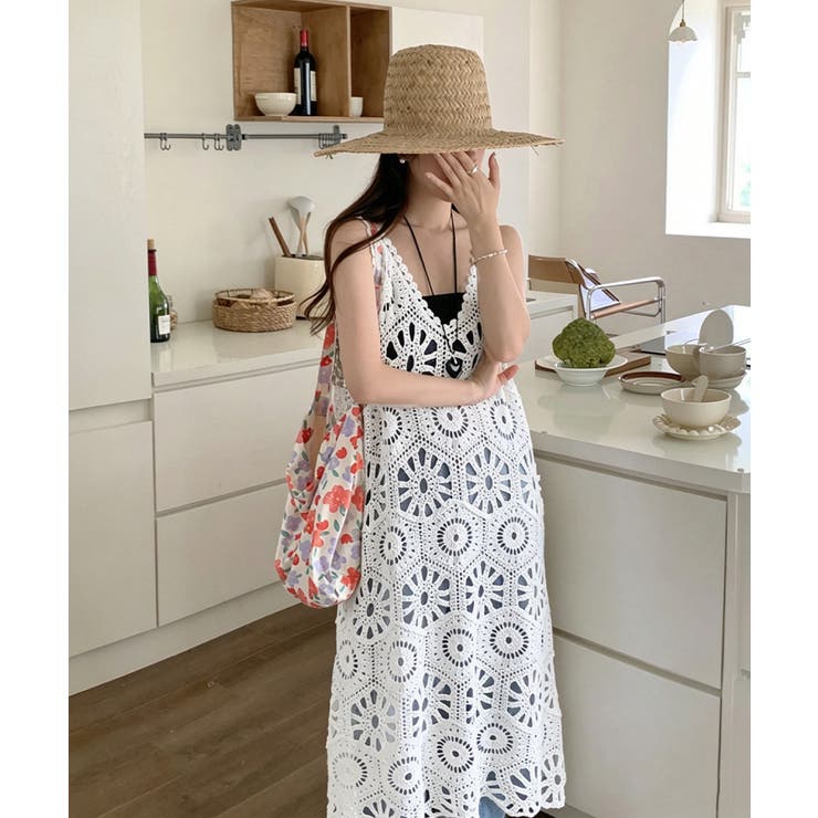 かぎ針編みボヘミアンワンピース カットワーク刺しゅうワンピ 春夏秋服 | SUNSHINE CLOSET | 詳細画像14 