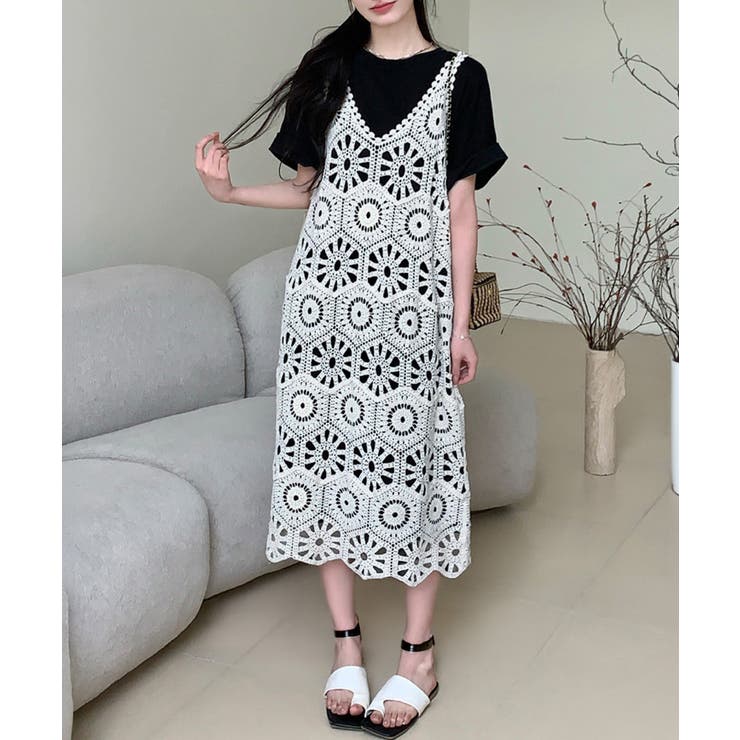 かぎ針編みボヘミアンワンピース カットワーク刺しゅうワンピ 春夏秋服 | SUNSHINE CLOSET | 詳細画像17 