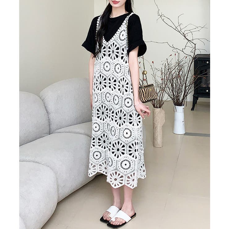 かぎ針編みボヘミアンワンピース カットワーク刺しゅうワンピ 春夏秋服 | SUNSHINE CLOSET | 詳細画像18 