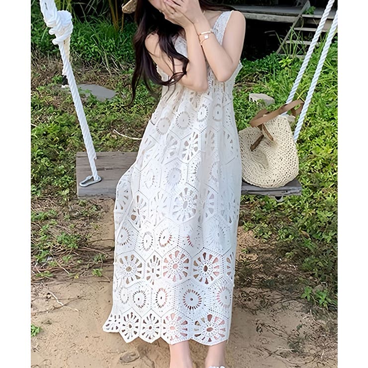 かぎ針編みボヘミアンワンピース カットワーク刺しゅうワンピ 春夏秋服 | SUNSHINE CLOSET | 詳細画像19 
