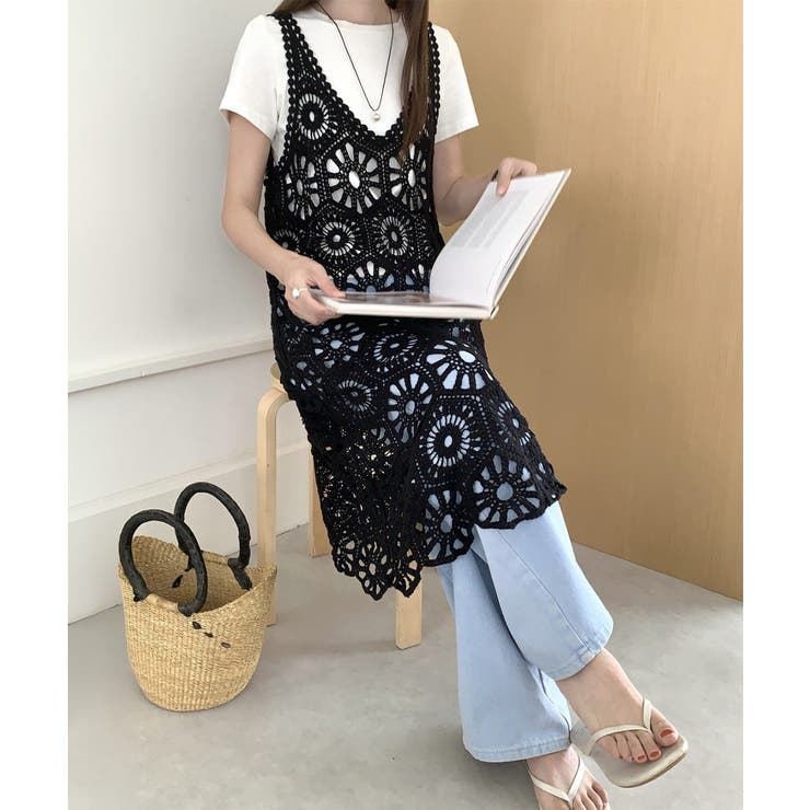 かぎ針編みボヘミアンワンピース カットワーク刺しゅうワンピ 春夏秋服 | SUNSHINE CLOSET | 詳細画像2 