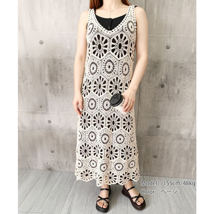 かぎ針編みボヘミアンワンピース カットワーク刺しゅうワンピ 春夏秋服 | SUNSHINE CLOSET | 詳細画像22 