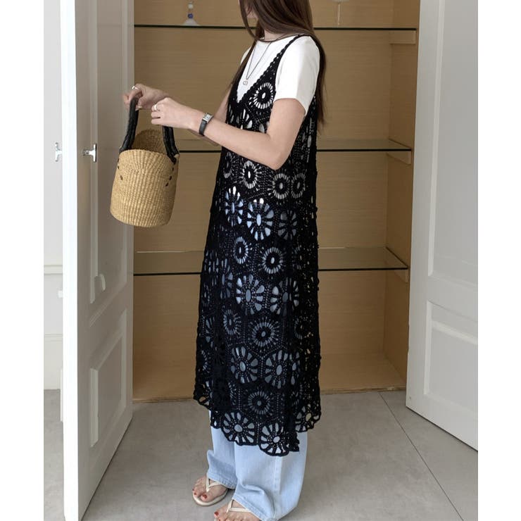 かぎ針編みボヘミアンワンピース カットワーク刺しゅうワンピ 春夏秋服 | SUNSHINE CLOSET | 詳細画像3 