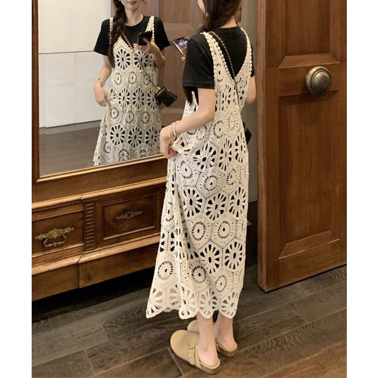 かぎ針編みボヘミアンワンピース カットワーク刺しゅうワンピ 春夏秋服 | SUNSHINE CLOSET | 詳細画像7 