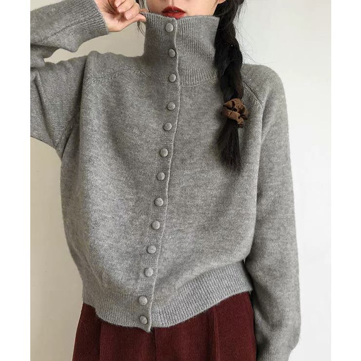 くるみボタンハイネックニットカーディガン | SUNSHINE CLOSET | 詳細画像1 