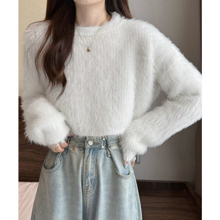 ショート丈 シャギーニットトップス韓国風 | SUNSHINE CLOSET | 詳細画像10 