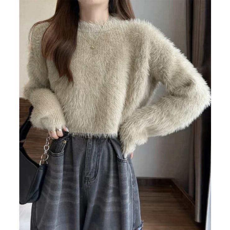 ショート丈 シャギーニットトップス韓国風 | SUNSHINE CLOSET | 詳細画像12 