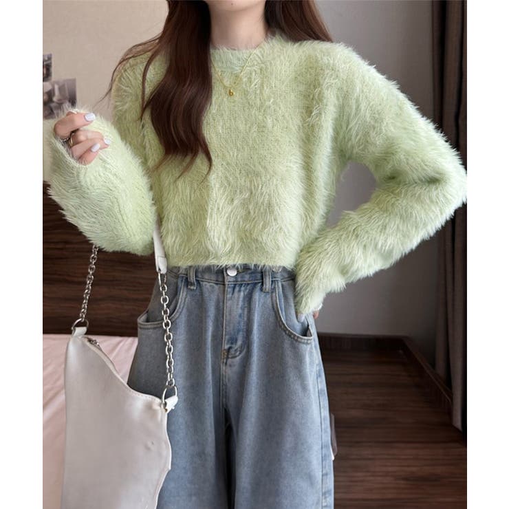 ショート丈 シャギーニットトップス韓国風 | SUNSHINE CLOSET | 詳細画像16 