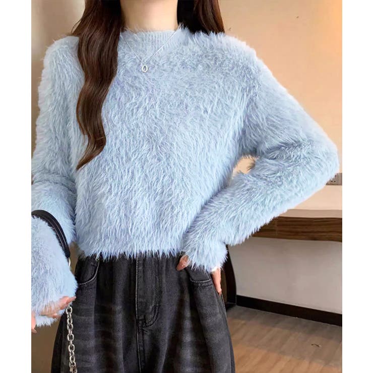 ショート丈 シャギーニットトップス韓国風 | SUNSHINE CLOSET | 詳細画像3 