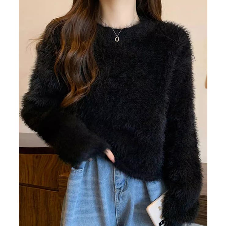 ショート丈 シャギーニットトップス韓国風 | SUNSHINE CLOSET | 詳細画像7 